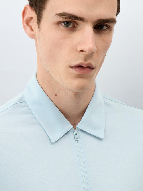 Polo Slim en coton bleu ciel - Father & Sons - 3