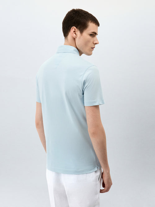 Polo Slim en coton bleu ciel - Father & Sons - 2