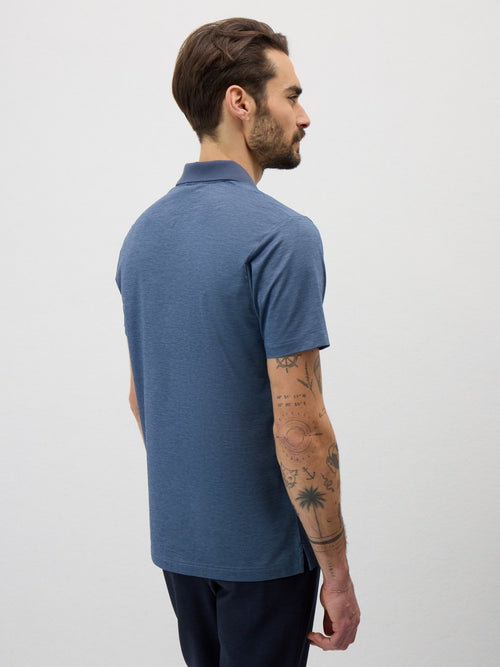 Polo Slim en coton bleu indigo - Father & Sons - 2