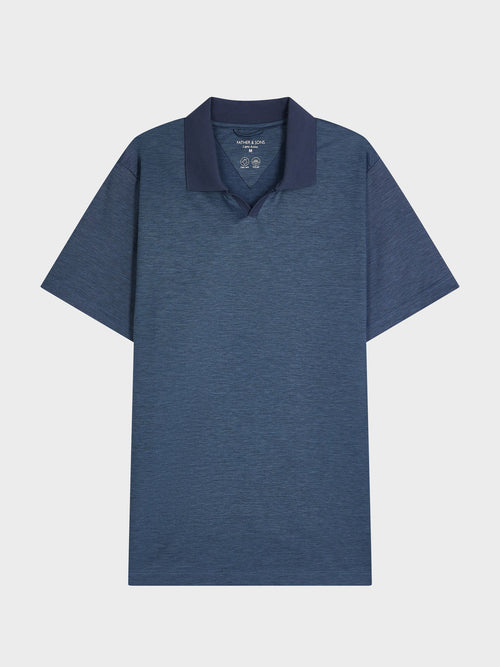 Polo Slim en coton bleu indigo - Father & Sons - 5