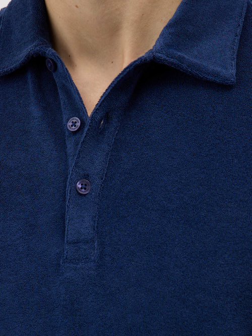 Polo Slim en jersey éponge bleu indigo - Father & Sons - 4