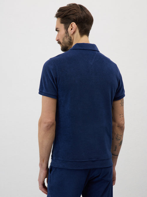 Polo Slim en jersey éponge bleu indigo - Father & Sons - 2