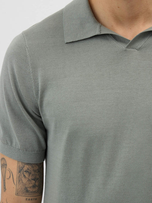 Polo Slim en maille coton et soie kaki - Father & Sons - 3