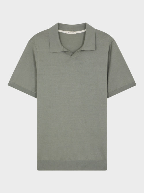 Polo Slim en maille coton et soie kaki - Father & Sons - 4