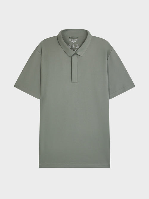 Polo Slim en coton mélangé kaki - Father & Sons - 4