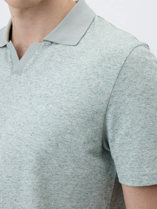 Polo Slim en coton et lin kaki - Father & Sons - 3