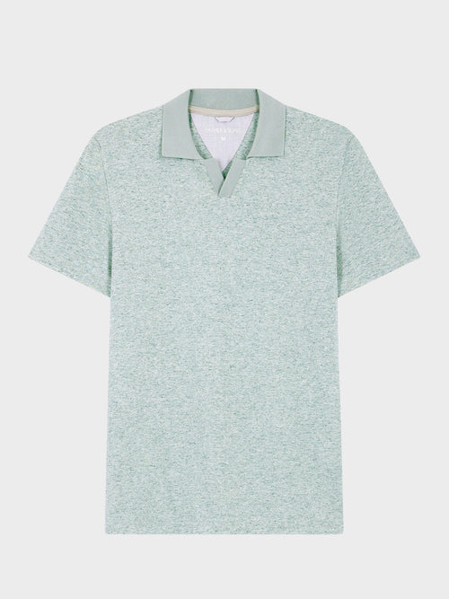 Polo Slim en coton et lin kaki - Father & Sons - 4