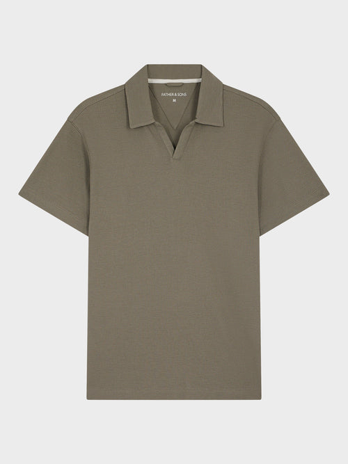 Polo slim en coton kaki - Father & Sons - 1