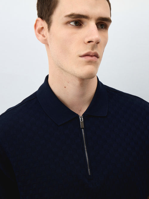 Polo Slim en coton bleu marine - Father & Sons - 3