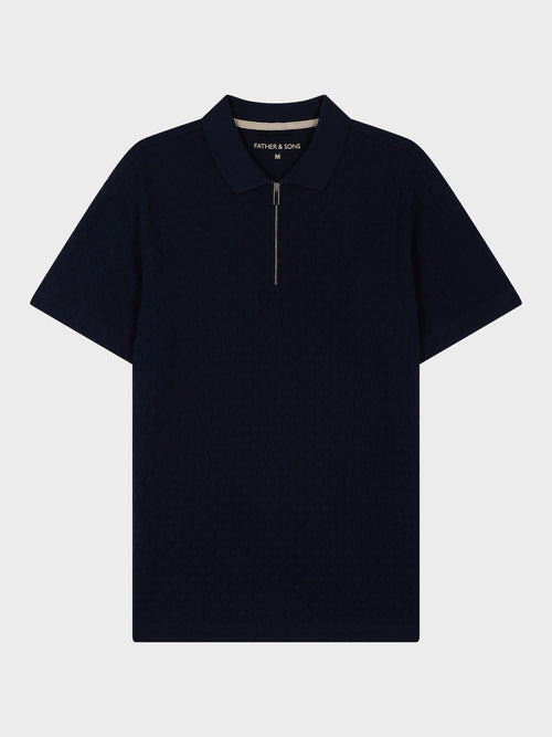 Polo Slim en coton bleu marine - Father & Sons - 4