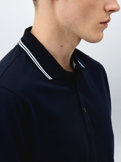 Polo Slim en coton bleu marine - Father & Sons - 3