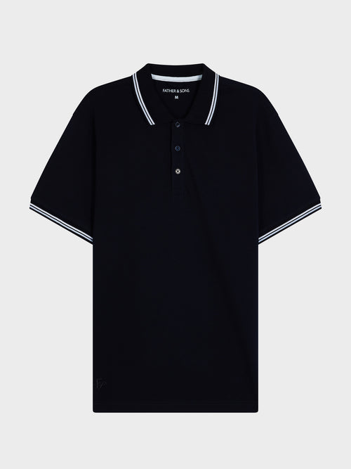 Polo Slim en coton bleu marine - Father & Sons - 4
