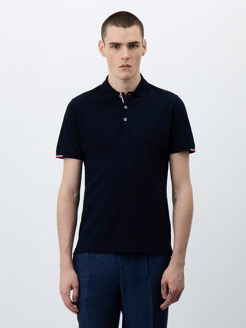 Polo Slim en coton bleu marine - Father & Sons - 1