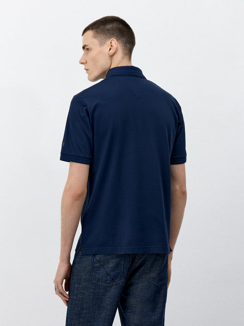 Polo Slim en coton mélangé bleu marine - Father & Sons - 2