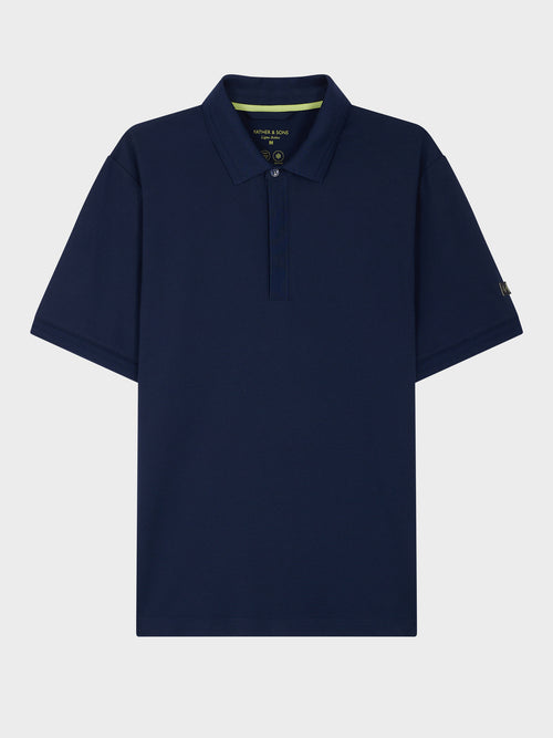 Polo Slim en coton mélangé bleu marine - Father & Sons - 4