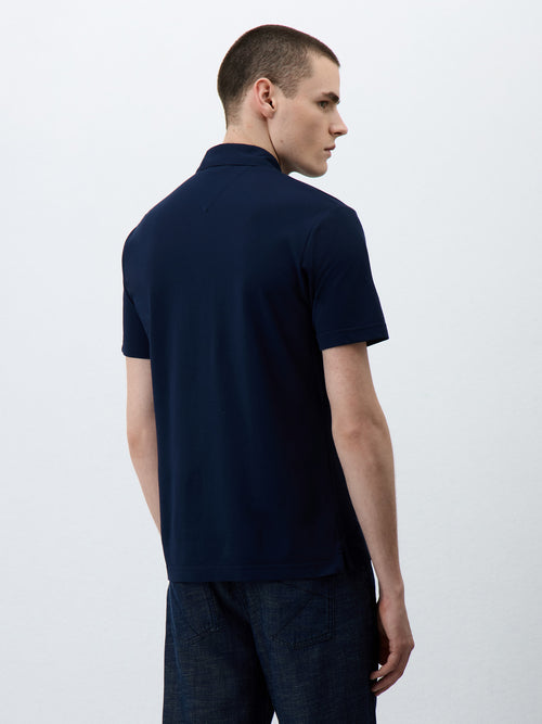 Polo Slim en coton mélangé bleu marine - Father & Sons - 2