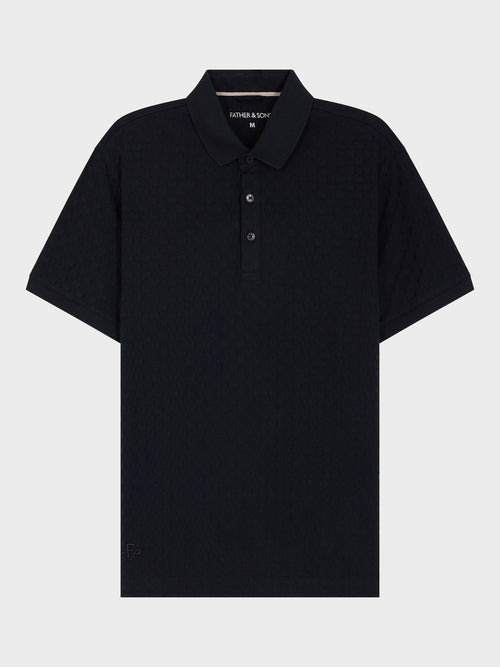 Polo Slim en maille coton bleu marine - Father & Sons - 4