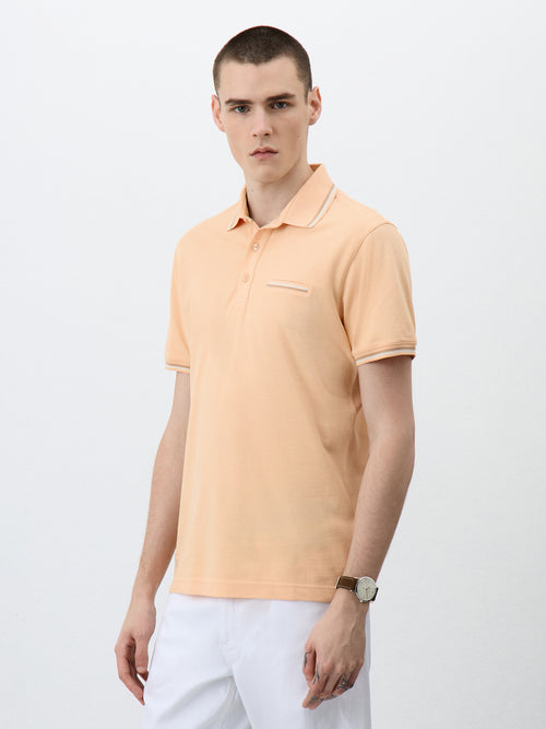 Polo Slim en coton pêche - Father & Sons - 1