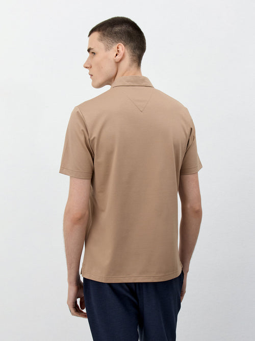 Polo Slim en coton mélangé beige - Father & Sons - 2