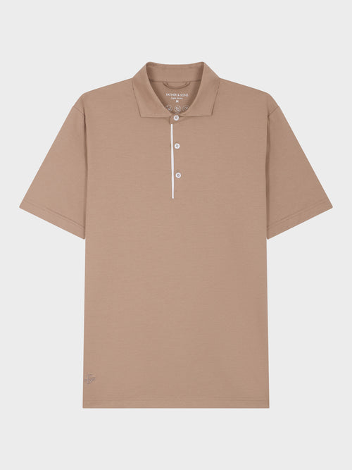 Polo Slim en coton mélangé beige - Father & Sons - 3