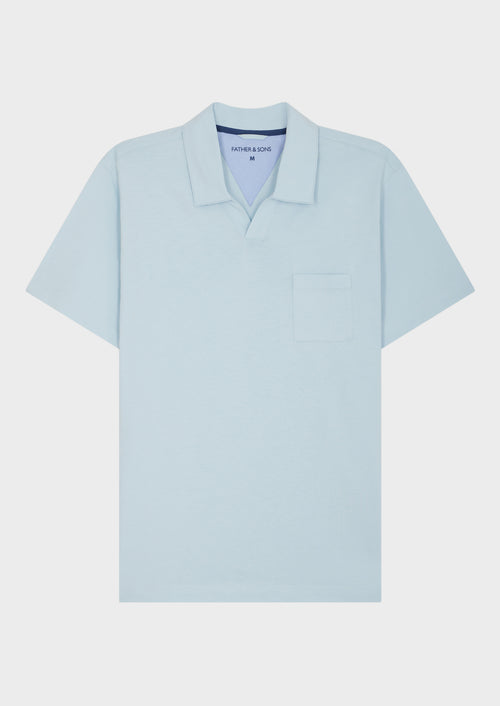Polo Slim en coton bleu ciel - Father & Sons - 4