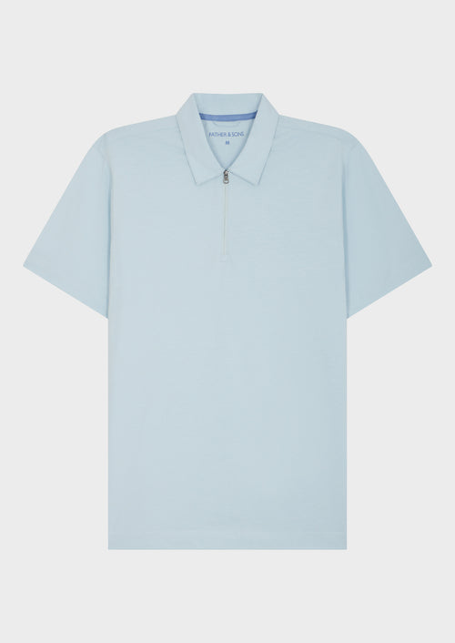 Polo Slim en coton bleu ciel - Father & Sons - 4
