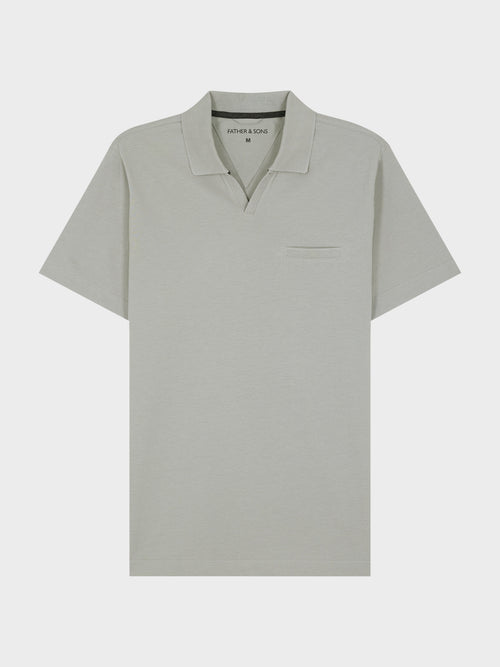 Polo manches courtes Slim en coton uni kaki - Father & Sons - 1
