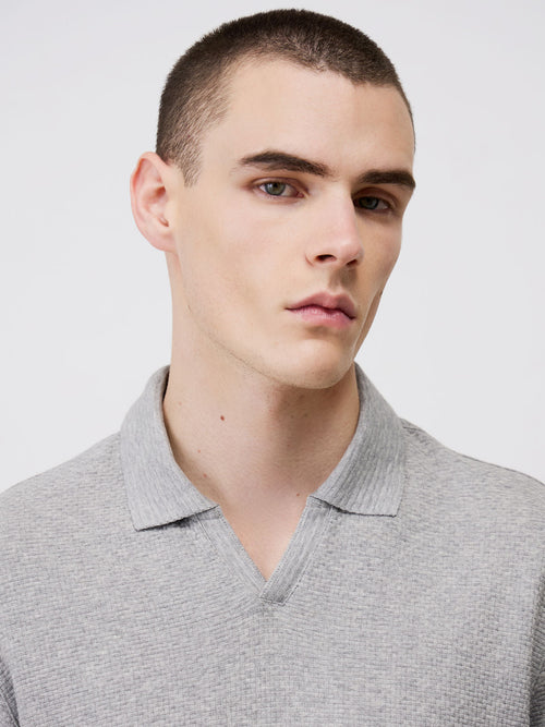 Polo manches longues Slim en coton gris - Father & Sons - 3