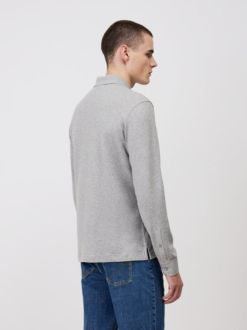 Polo manches longues Slim en coton gris - Father & Sons - 2