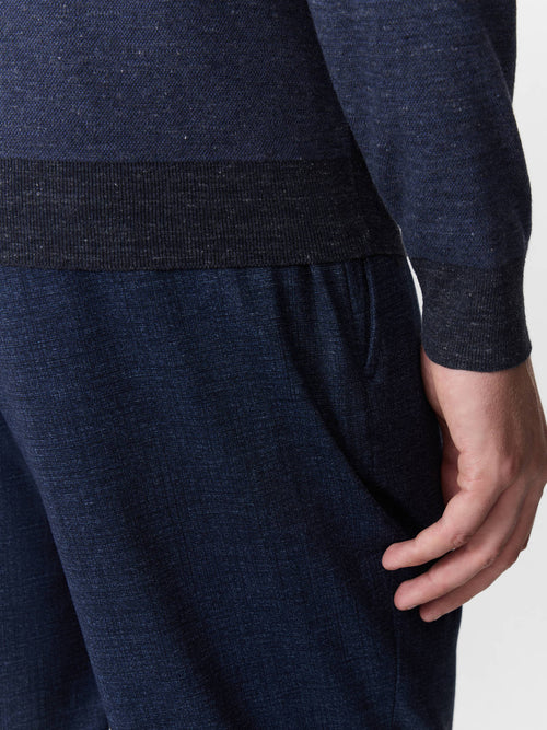 Polo manches longues slim en coton bleu indigo - Father & Sons - 4