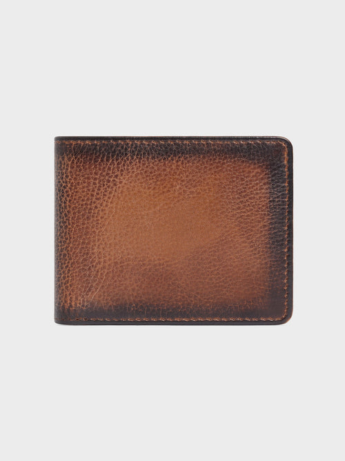 Portefeuille en cuir patiné cognac - Father & Sons - 1