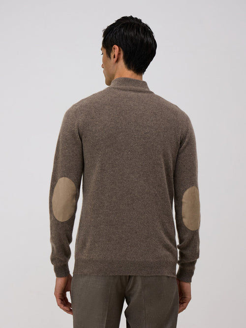 Pull col zippé en cachemire marron - Father & Sons - 2