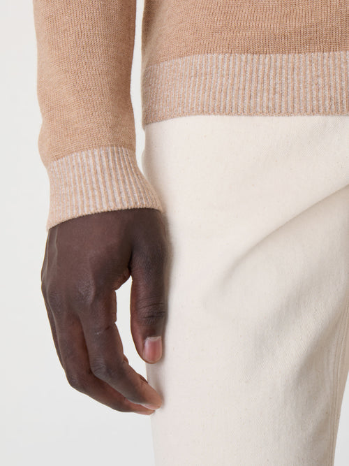 Pull col rond camel - Father & Sons - 4