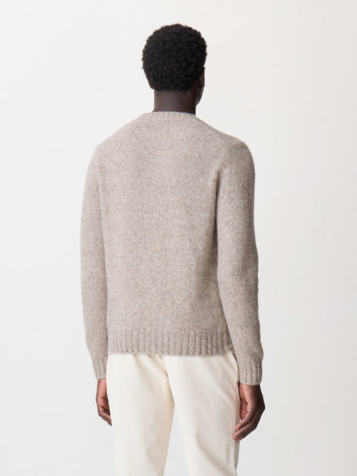 Pull col rond en laine mélangée grise - Father & Sons - 2