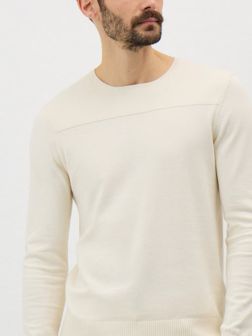 Pull col rond en coton écru - Father & Sons - 3