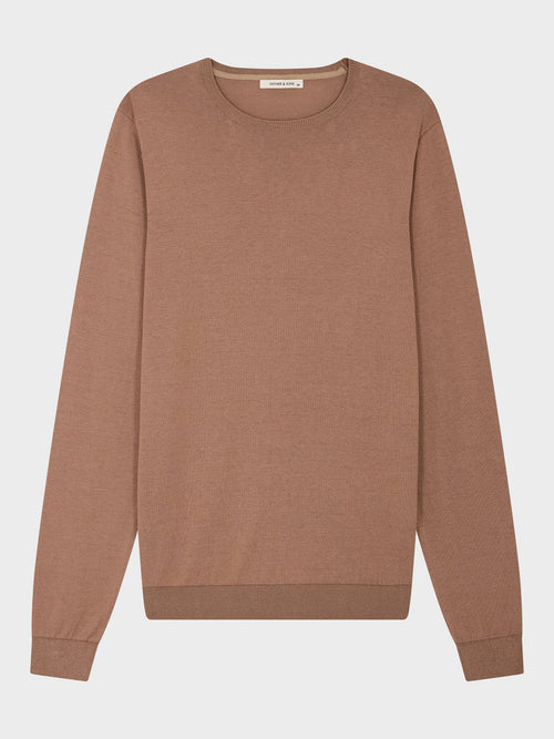 Pull col rond en coton et soie rose - Father & Sons - 4