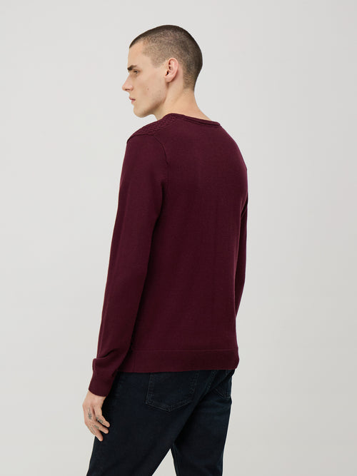 Pull col rond bordeaux - Father & Sons - 2