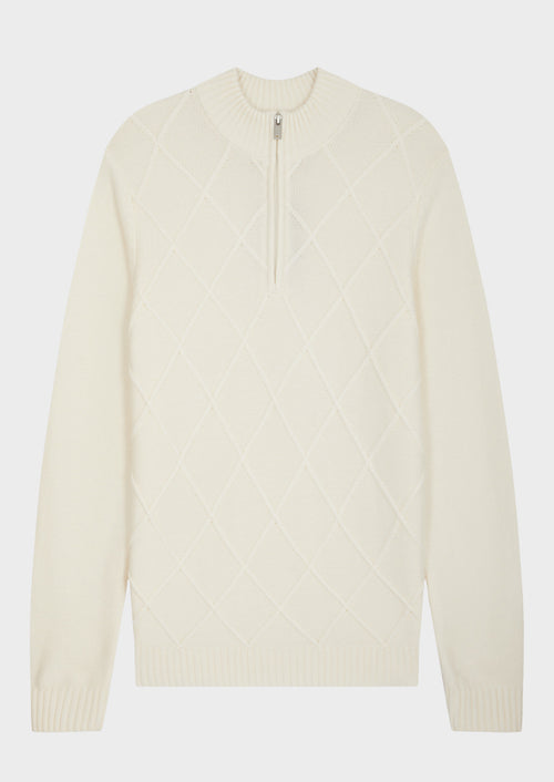 Pull col zippé écru - Father & Sons - 4