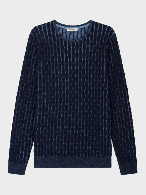 Pull col rond bleu indigo - Father & Sons - 1