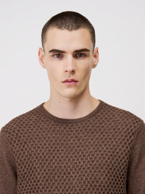Pull col rond marron - Father & Sons - 3