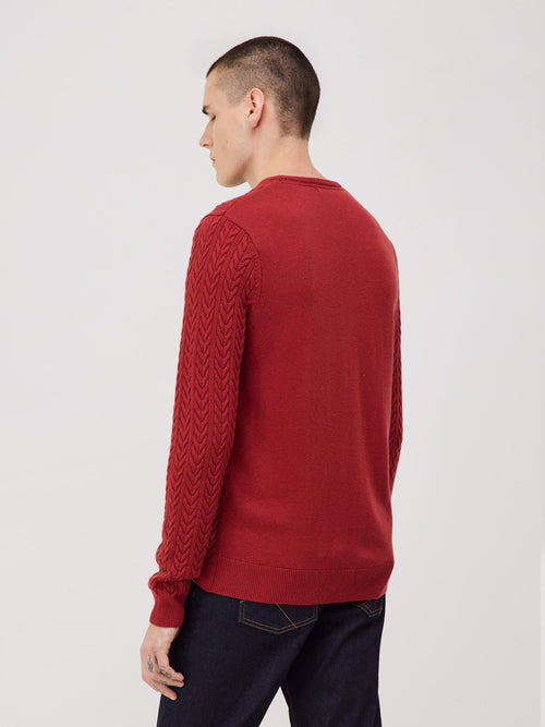 Pull col rond vermillon - Father & Sons - 2