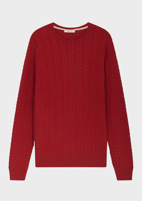 Pull col rond vermillon - Father & Sons - 4