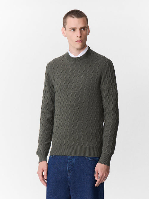 Pull col cheminée kaki - Father & Sons - 1