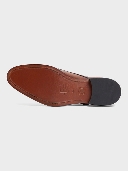 Chaussures à boucles en cuir lisse cognac - Father & Sons - 3