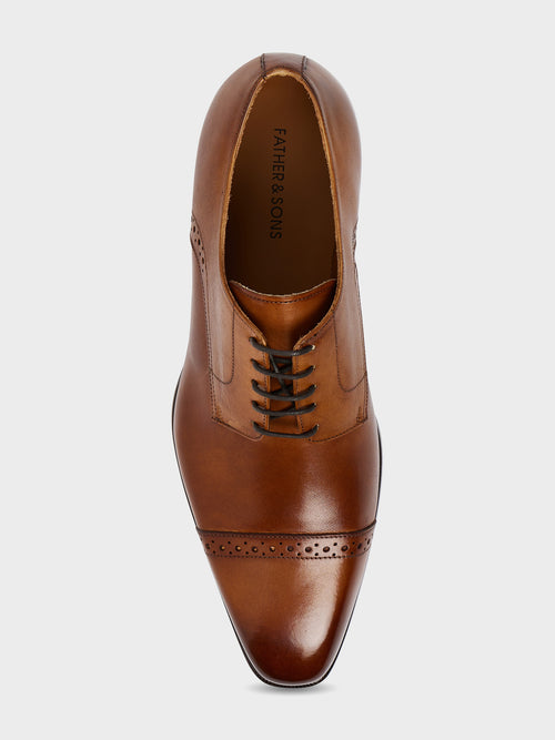 Derbies en cuir lisse cognac - Father & Sons - 2