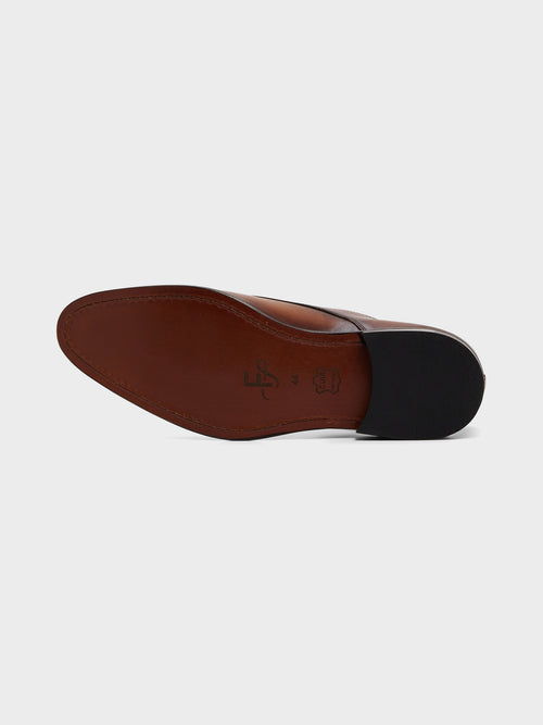 Chaussures à boucles en cuir lisse cognac - Father & Sons - 3