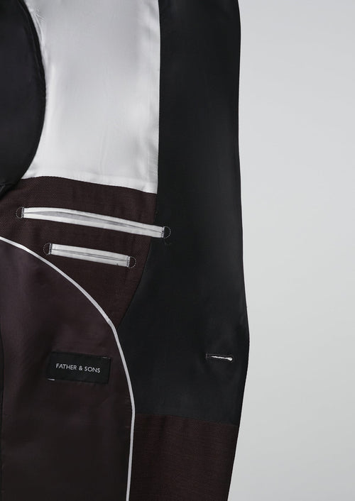 Smoking Slim en laine unie bordeaux - Father & Sons - 3