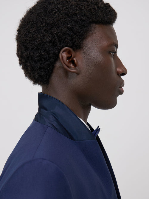 Smoking Slim en laine unie bleu indigo - Father & Sons - 6
