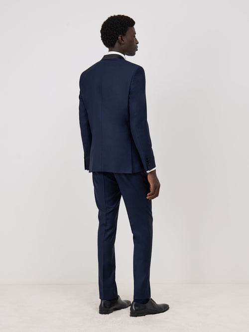 Smoking Slim en laine unie bleu marine - Father & Sons - 2
