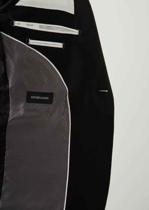 Smoking Slim en laine unie noire - Father & Sons - 2